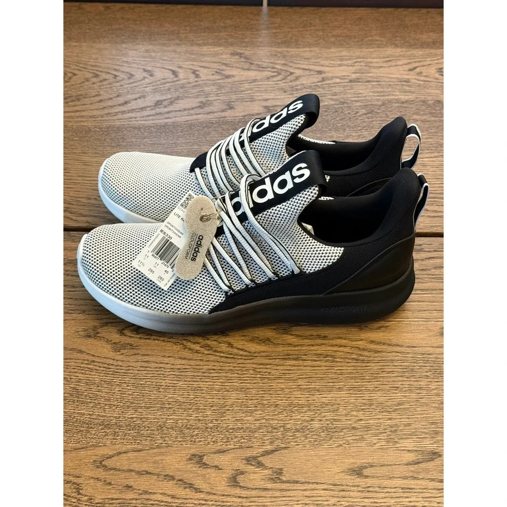 Adidas Lite Racer Adapt 7.0 Men's White Core Black Slip on Sneakers Size 11.5